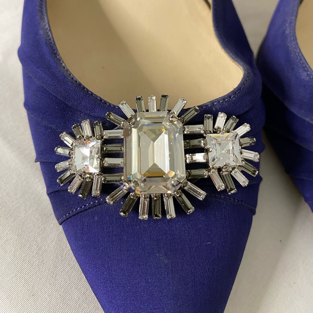 Jimmy Choo Embellished Satin Pumps blue/purple closed toe size 40 - Picture 2 of 14